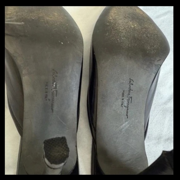 Salvatore Ferragamo Collection Mule Size 7 2A Black Pointed Toe Leather Slides - Picture 11 of 16